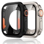 Tempered Glass+Cover For Apple Watch case 46mm 42mm 45mm 44mm 41mm 40mm Screen bumper Protector for iwatch serie 10 9 8 7 6 SE 5 (New)