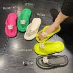 Hello Kitty Summer Women Slippers Anime Kawaii Sanrios Flip-Flops Pinch Candy Colors Seaside Beach Non-Slip Casual Girls Sandals (New)