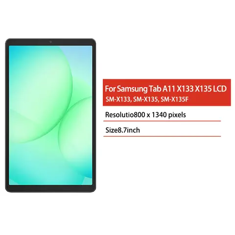 Sbfcc5c44f5704f4e9268540b50c2759bV_480x480q75 87 Inch Samsung Tab A11 X130 X133 X135 LCD Display Touch Screen Digitizer Assembly SM-X133 SM-X135 Display Replacement (New) - Image 1