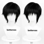 Anime Toji Fushiguro Cosplay Wig Short Black Heat Resistant Synthetic Hair Wigs + Wig Cap (New)