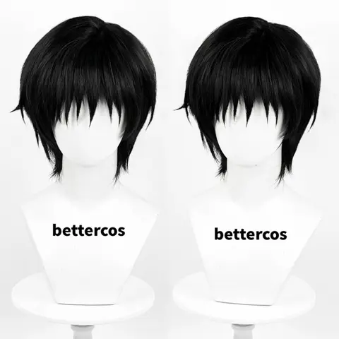 Sbfdbdc87a7ae48f5847280b4f146568fx_480x480q75 Anime Toji Fushiguro Cosplay Wig Short Black Heat Resistant Synthetic Hair Wigs + Wig Cap (New) - Image 1