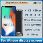 OLED For iPhone X XR XS Max LCD Incell For iPhone 11 12 13 Pro Max 13 Mini 14 Plus 15 Oled LCD Display Screen Digitizer Assembly (New)