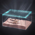Clear Acrylic Terrarium Highly Transparent Amphibian Box for Horned Frogs Lizards and Scorpions – Reptile Feeding Cage Perf (New)