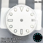 Customized Logo Dial Nh35 Dial Nh34 for NH35 Watch Dials 28.5mm BGW9 Blue Luminous  Single Calendar Multi-color Watches Dial (New)
