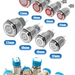 Metal Button Switch 12/16/19/22mm Car Engine Power Switch 3V 5v 12v 24v 220v LDE Light Momentary Self locking Waterproof Button Bangladesh (New)