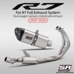 YZF R7 Full Exhaust System 2021-2026 | Modified Front Header Pipe With 2 Oxygen Sensor Holes Complete Escape Muffler (New)