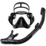 Diving Mask Snorkel Set For Adults Tempered Glass Professional Panoramic Scuba Snorkel Gear Swimming Training Snorkeling Kit (New)
