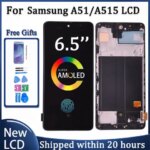 65'' AMOLED Display Screen Samsung Galaxy A51 A515 A515F Lcd Display Touch Screen Digitizer With Fingerprint Replacement (New)
