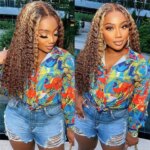 Highlight Ombre Human Hair Wigs P4/27 Honey Blonde 13x4 13x6 Deep Wave Lace Front Wigs Human Hair For Women Pre Plucked Colored (New)