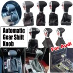 For Audi A3 8P A4 B8 A5 Q5 A6 C6 Car PU Leather Chrome Gear Shift Knob Gearbox Handle Stick Rod Lever 4G1713139 Car Accessories (New)