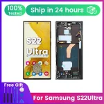6.8‘‘ 120hz AMOLED Samsung Galaxy S22 Ultra S908B S908B/DS Display LCD Touch S22U Screen with Frame Display Replacement Bangladesh (New)