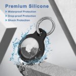 Waterproof Soft Silicone Case With Keychain For Apple Airtags Tracker Holder Protective Shell Anti-scratch Sleeve Dog Cat Collar (New)