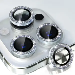 Sc436fe7da64f4b54ae8e311a92a988f0I_300x300q75 Camera Lens Protector iPhone 11 12 13 Pro Max Mini 14 15 Pro Max Diamond Metal Protective Glass iPhone 14 15 Plus Lens Bangladesh (New) - Image 1