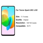 Original Tecno Spark 20C LCD Display Touch Screen Digiziter Assembly Tecno Spark 20C BG7n Display (New)