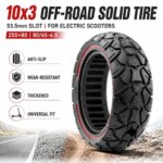 10*3 off-road solid tires 53.5 card slot electric scooter universal 255 * 80 anti-skid and wear-resistant thick tires 80/65-6.5 (New)