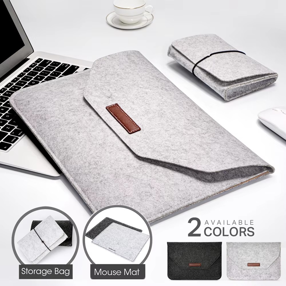 Sc50f304583c04825be6af27d276c2ca3u Wool Felt Laptop Bag Sleeve Cover 11 12 13 15.6 Inch For Macbook Air Pro Case - Image 1