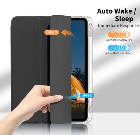 Sc57e106557e9423099660fcd7e724fe2d_480x480q75 Clear Crystal Tablet Case With Pen Slot For iPad 10th 11th Gen A16 2025 2022 11'' 10.9'' PU Leather Flip Magnetic Stand Cases (New) - Image 1