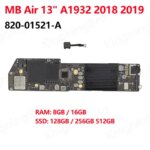 Laptop A1932 A2179 A2337 Motherboard For Macbook Air 13" Logic Board With Touch ID 128GB 256GB 512GB 2018 2019 2020 (New)