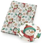 50*145cm Christmas Snowman Patchwork Printed Polyester Cotton Fabric For Tissue Sewing Quilting Needlework Material DIY Handmade (New)