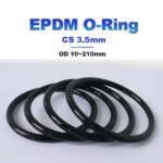CS 3.5mm EPDM Circular O-Ring Gasket Sealing OD10/11/12/13/14/15-210mm Automotive Exhaust Installation Rubber Insulator Grommet (New)