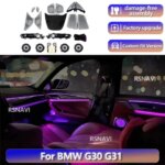 RGB Color Streamer for BMW 5 Series G30 G31 G38 2017-2023 LED Speaker Cover Ambient Light Reading Light Central Control (New)