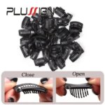 Plastic Snap Hair Clip Wig Combs Hairpieces Clip Wigs Accessories To Secure Wigs Lightweight Soft 32Mm 9Teeth Black Wig Clips (New)