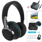 Tv Bluetooth Headphones Wireless Headphon with Mic USB Adaptor Headset Noise Canceling Stereo Foldable Bass for TV Earphone (New)