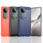 Vivo V50 Case Cover Vivo V50 V 50 Capas Carbon Fibre Phone Bumper Shockproof Back TPU Soft Cover Vivo V50 VivoV50 Fundas (New)