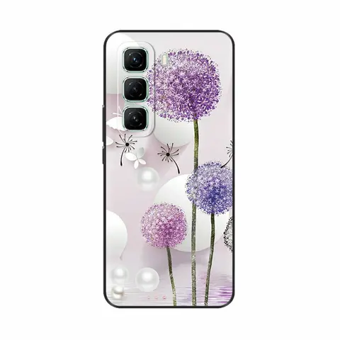 Sc7f5fd5cb3194fff9f87c95cd5a55d95k_480x480q75 For Infinix Hot 50 Case Fashion Flower Black Silicone Soft TPU Cover For Infinix Hot 50 Pro Cases For Infinix Hot50 Pro Plus (New) - Image 1
