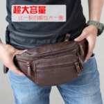 Genuine Cowhide Leather Waist Bag Men Funny Pack Belt bag Phone Pouch Multiple Pocket Hiking Running And Cycling bags fanny pack (New)