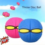 Dog Toys Outdoor Fun Toys Boy Girls Flying Saucer Ball Magic Deformation UFO with NO Led Light Flying Toys Decompression Gift (New)