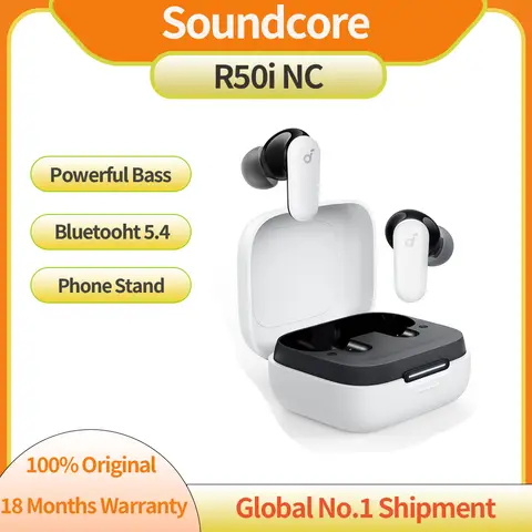 Sc8690bc889c0488fbe4dfbf665d4ea9de_480x480q75 Soundcore R50i NC Noise Cancelling Earbuds Strong Smart Noise Cancelling Powerful Bass 2-in-1 Case Bluetooth 54 (New) - Image 1