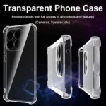[2+1] 3PCS Xiaomi 15T Silicone Shockproof Case+ 2pcs Tempered Glass Screen Protector HD Glass Film Clear TPU (New)