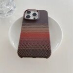 Kevlar Pattern Phone Case For IPhone 17 16 Plus 15 14 13 12 Pro Max Magnetic Carbon Fiber Leather Borderless Protective Cover (New)