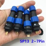 10Sets SP13 Waterproof Aviation Jack SP-13 2 3 4 5 6 7 Pin IP68 Circular Power Cable Male Plug Jack Female Socket Connector (New)