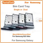 5/50 Dual Card BackShell SIM Card Tray chip slot drawer Holder Adapter Accessories Samsung S22Ultra Single Card MIX COLOR Bangladesh (New)