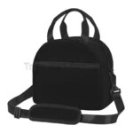 Black Solid Color Insulated Lunch Box Leakproof Thermal Cooler Lunch Bag with Adjustable Shoulder Strap for Work Picnic Beach (New)