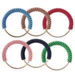 DIY Fashion Exquisite Bag Handle Round Pearl Metal Ring Colorful Beads Braided Bag Accessories Handbag (New)