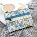Cotton Coin Purse Portable Female Coin Pouch Canvas Change Bag Double Zipper Floral Card Holder For Women Girls Daily Life (New)