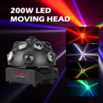 200W Disco Party Light RGBW DJ Magic Ball DMX512 Mini LED Beam Rotating Stage Light (New)