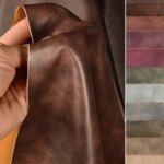 1mm Thick PU Leather Fabric Retro Soft Elastic for Home Decoration Background Package Car Interior by Half Meter (New)