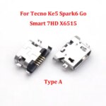 10PCS USB Charging Port Dock Charger Connector Tecno Ke5 Spark6 Go Infinix Hot11 X662 X669 Note40 pro V8 Type C Port (New)