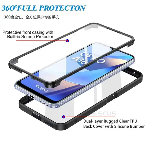 Scd2a4182f71747c891f4b21fba3a5581A_480x480q75 360 Full Body Case OPPO A54S A16 A15S A16S A92S A74 A53S A55 A93 A9 2020 A72 Coque Funda Realme 8i 8 Pro C21Y C25Y C21 C25 (New) - Image 1