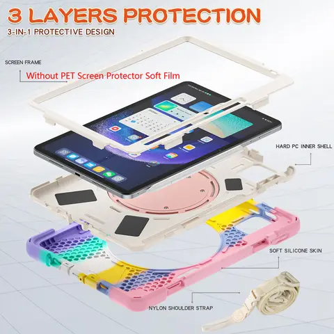 Scda71307963f4a26828f6004e32b9b102_480x480q75 Silicone+PC Portable Tablet Cases Xiaomi Pad8 Pad6 Pad7 Mi Pad 7 Ultra 7s 6s 5 6 7 8 Pro 8Pro Case Cover Rotate St Shell (New) - Image 1