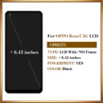 643 Original OPPO Reno7 5G LCD Display Touch Screen Digitizer CPH2371 LCD Screen Replacement Parts RENO 7 5G Display (New)