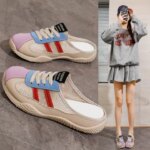 Women Shoes 2026 Summer New Breathable Mesh Half Drag Shoes Outdoor Comfort Non Slip Women Platform Sandals Casual Beach Shoes (New)
