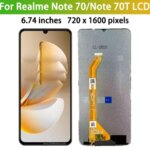 674' IPS LCD Realme Note 70 LCD Display Touch Screen Digitizer Assembly Realme Note 70T RMX5313 LCD Replacement (New)