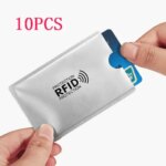 10pcs Anti-Scan Card Sleeve Credit NFC RFID Card Protector Anti-magnetic Aluminum Foil Portable Bank Card Holder Case Protection (New)