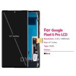 AMOLED Display Google Pixel 6 Pro GLUOG G8VOU LCD With Bracket Display Touch Screen Digitizer Assembly Replacement (New)