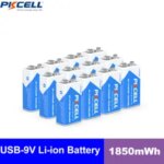PKCELL 1 12 USB 9V 6F22 Rechargeable Battery 1850mWh Type C Rechargeable 9Volt Li ion Batteries RC Multimeter Toy Bangladesh (New)